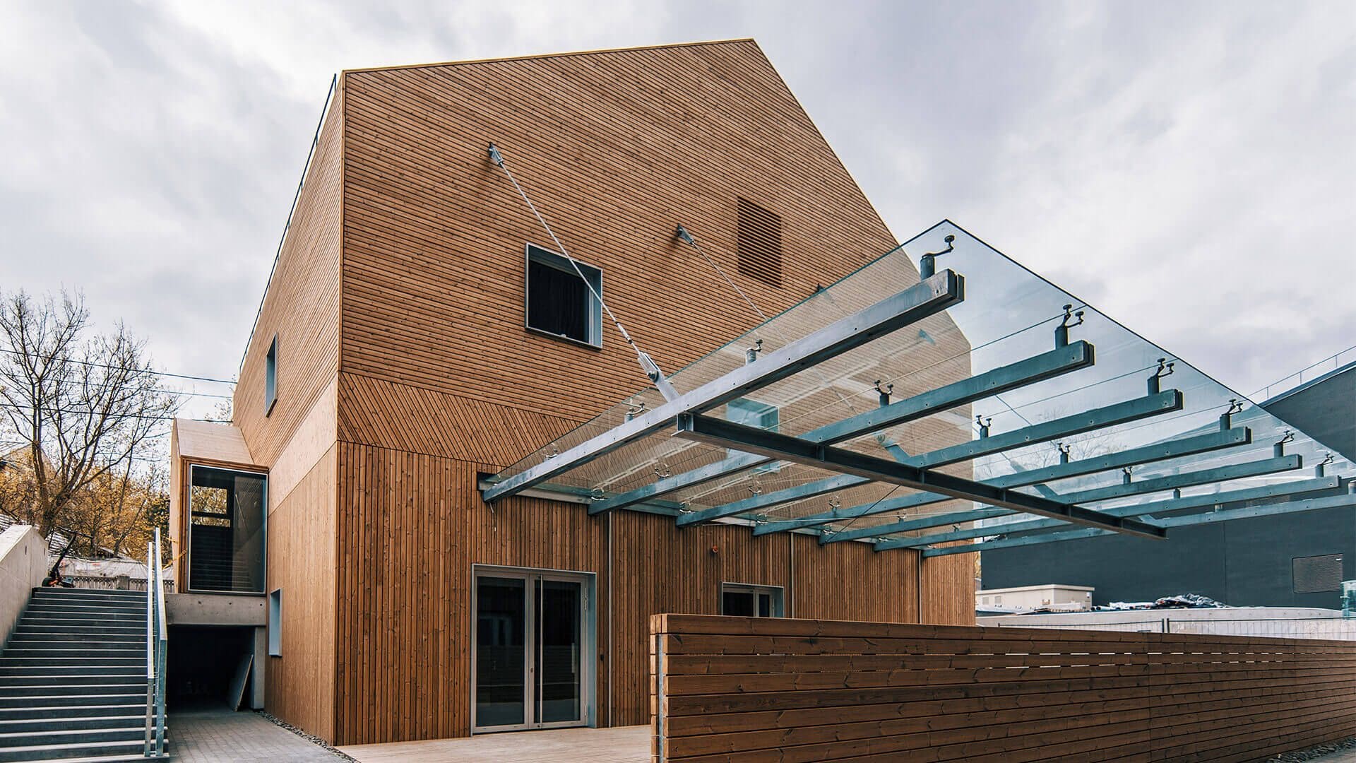 Blending futuristic building